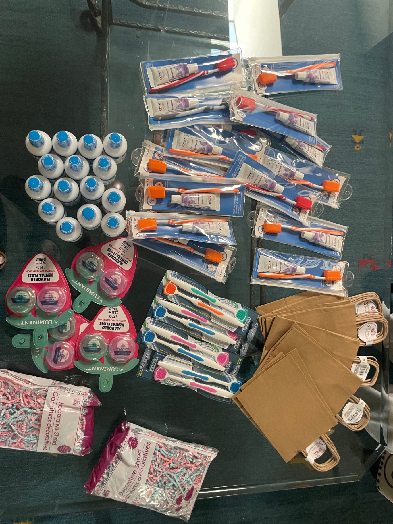 Dental and hygiene kits assembled for kids in need